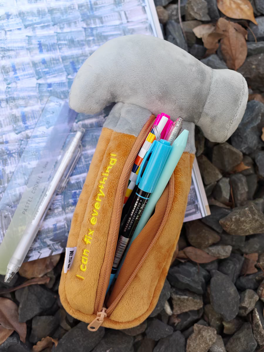 Hammer Plush Pencil Case Cute Funny Cosmetic Bag Storage Bag